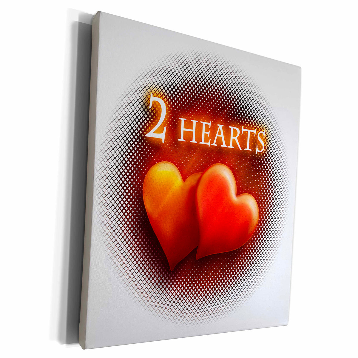 3dRose Houk Digital Design - 2 Red Hearts - Museum Grade Canvas Wrap (cw_24252)