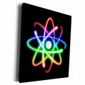 3dRose Atom Symbol glowing on black bacground - Museum Grade Canvas Wrap (cw_24256)