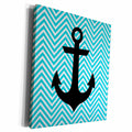 3dRose Tory Anne Collections Art - ANCHOR CHEVRON PATTERN - TURQUOISE - Museum Grade Canvas Wrap (cw_243361)