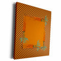 3dRose Beverly Turner In the Kitchen Design - Carrot Frame, Gingham Pattern, Dots - Museum Grade Canvas Wrap (cw_244110)