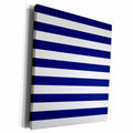 3dRose Navy Blue and White Stripes - Museum Grade Canvas Wrap (cw_24691)