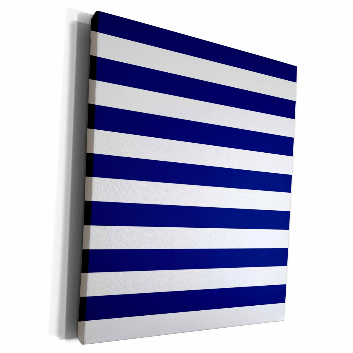 3dRose Navy Blue and White Stripes - Museum Grade Canvas Wrap (cw_24691)