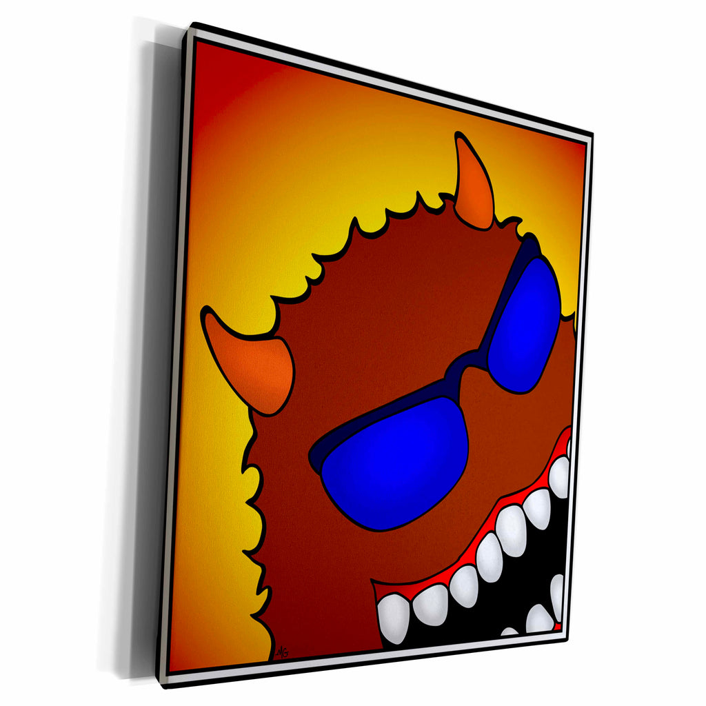 3dRose MONSTERS monster face 32 framed - Museum Grade Canvas Wrap (cw_24808)