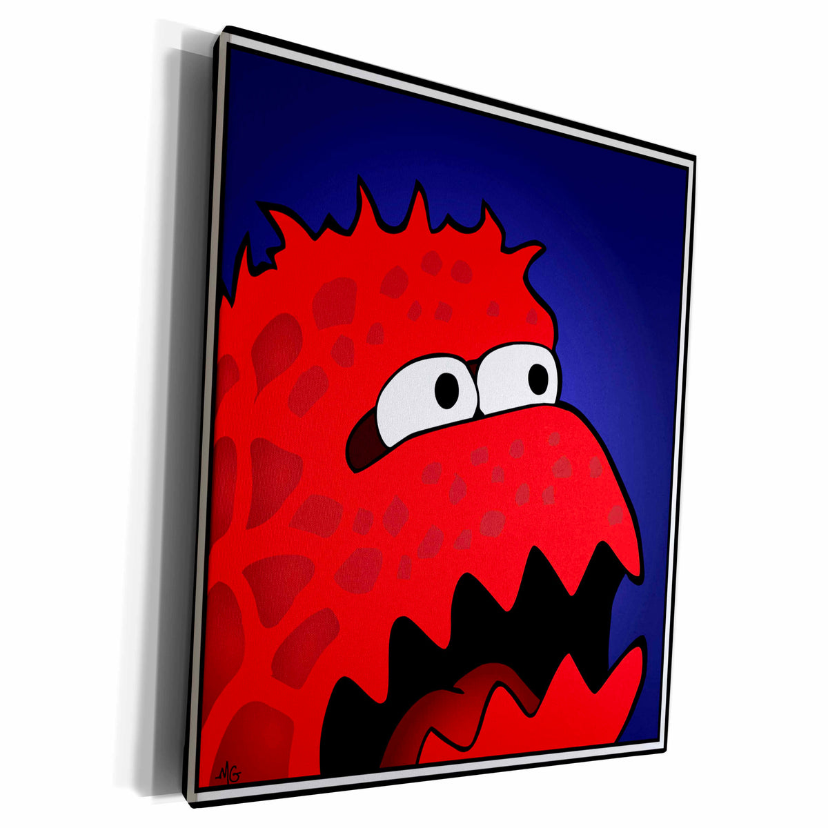 3dRose MONSTERS monster face 13 framed - Museum Grade Canvas Wrap (cw_24814)