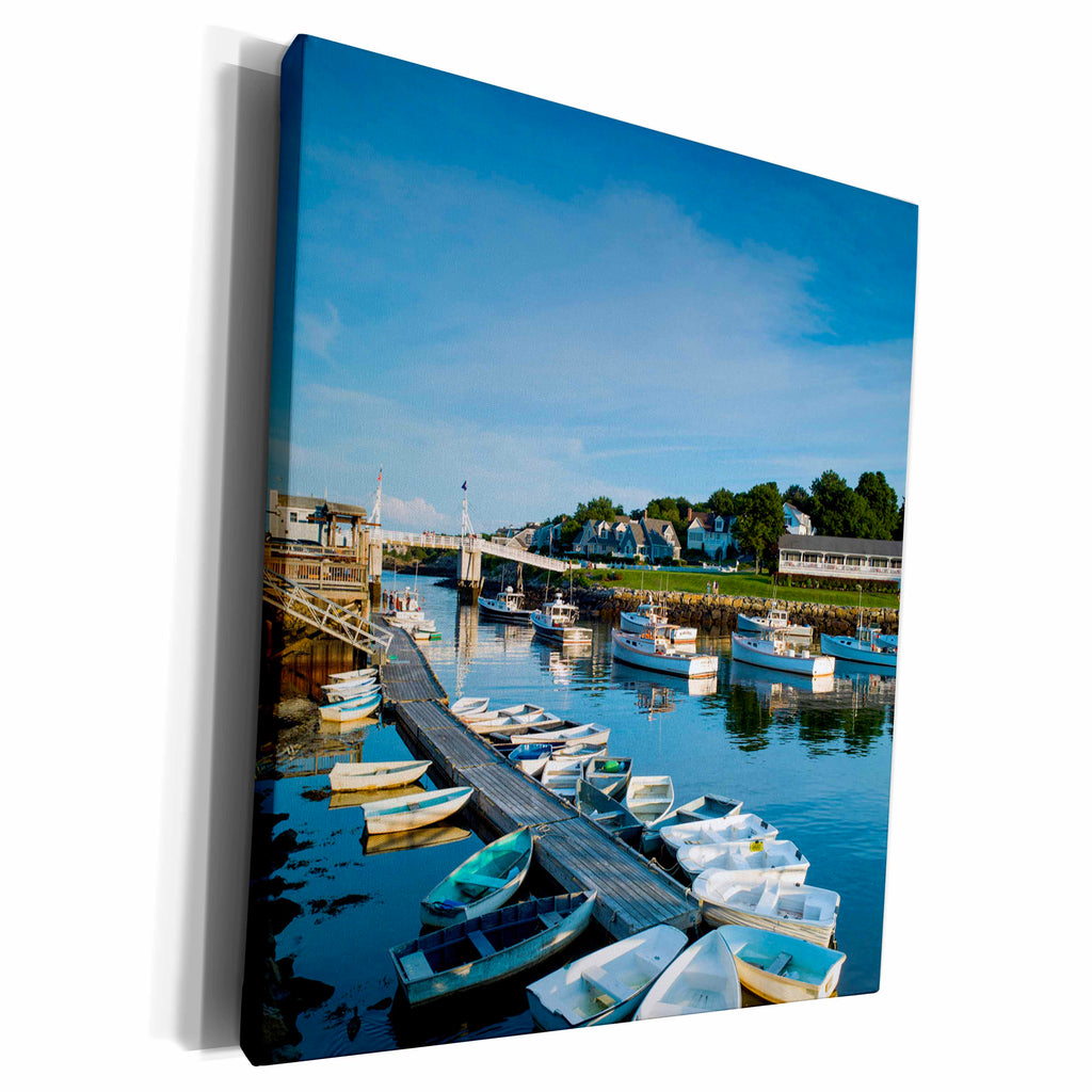 3dRose Maine, Ogunquit, Perkins Cove, boat harbor - Museum Grade Canvas Wrap (cw_251086)