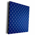 3dRose White Sailboat Anchors On Blue Background - Museum Grade Canvas Wrap (cw_251655)