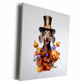 3dRose Halloween Dachshund dressed as a magic wizard - Museum Grade Canvas Wrap (cw-382906)