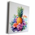 3dRose Pretty Floral Pineapple Illustration - Museum Grade Canvas Wrap (cw-383322)