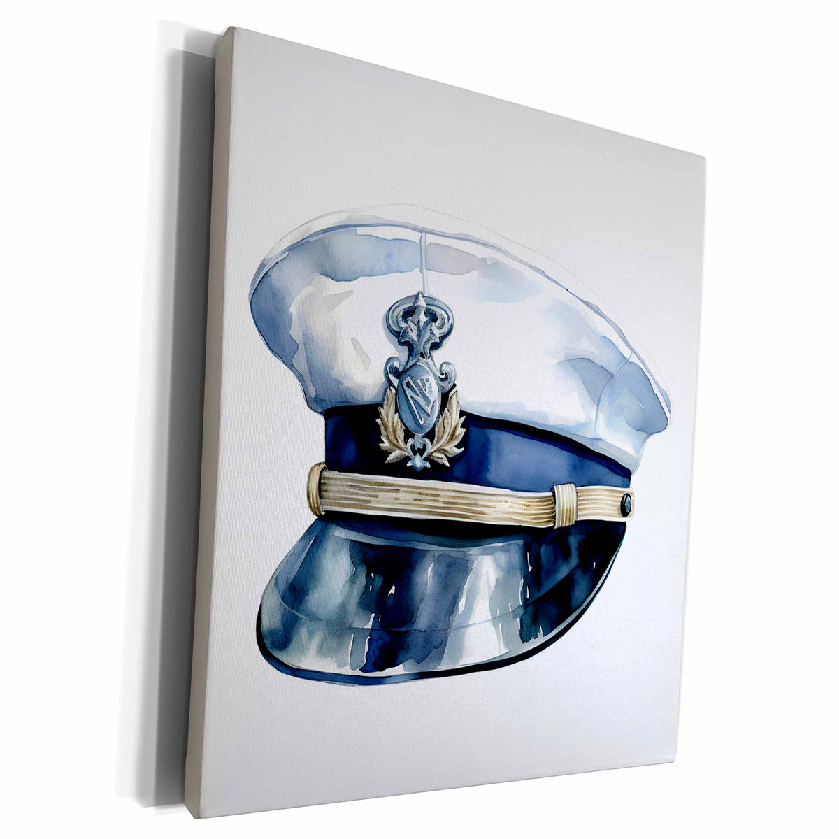 3dRose Nautical Sailing Captains Hat Illustration - Museum Grade Canvas Wrap (cw-383330)