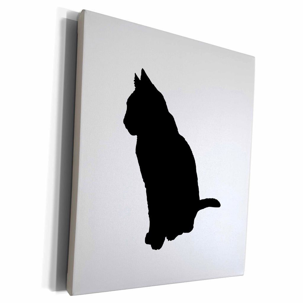 3dRose Cat In Sitting Position Silhouette Vector Cut Out - Museum Grade Canvas Wrap (cw-383409)