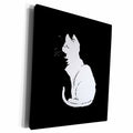 3dRose Minimalistic White Cat Silhouette Vector Art - Museum Grade Canvas Wrap (cw-383421)