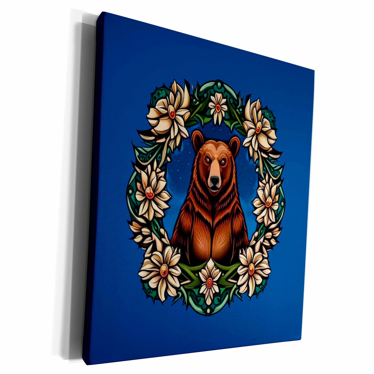 3dRose A Brown Bear Surrounded By Bitterroot Montana State... - Museum Grade Canvas Wrap (cw-383477)