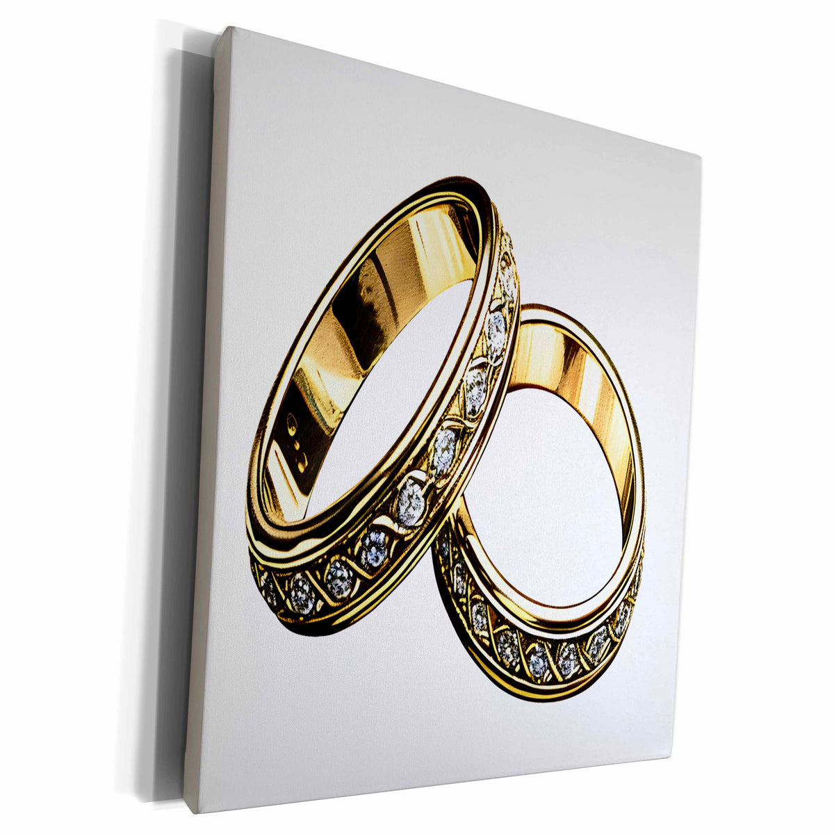 3dRose Pretty Wedding Rings Illustration - Museum Grade Canvas Wrap (cw-383652)
