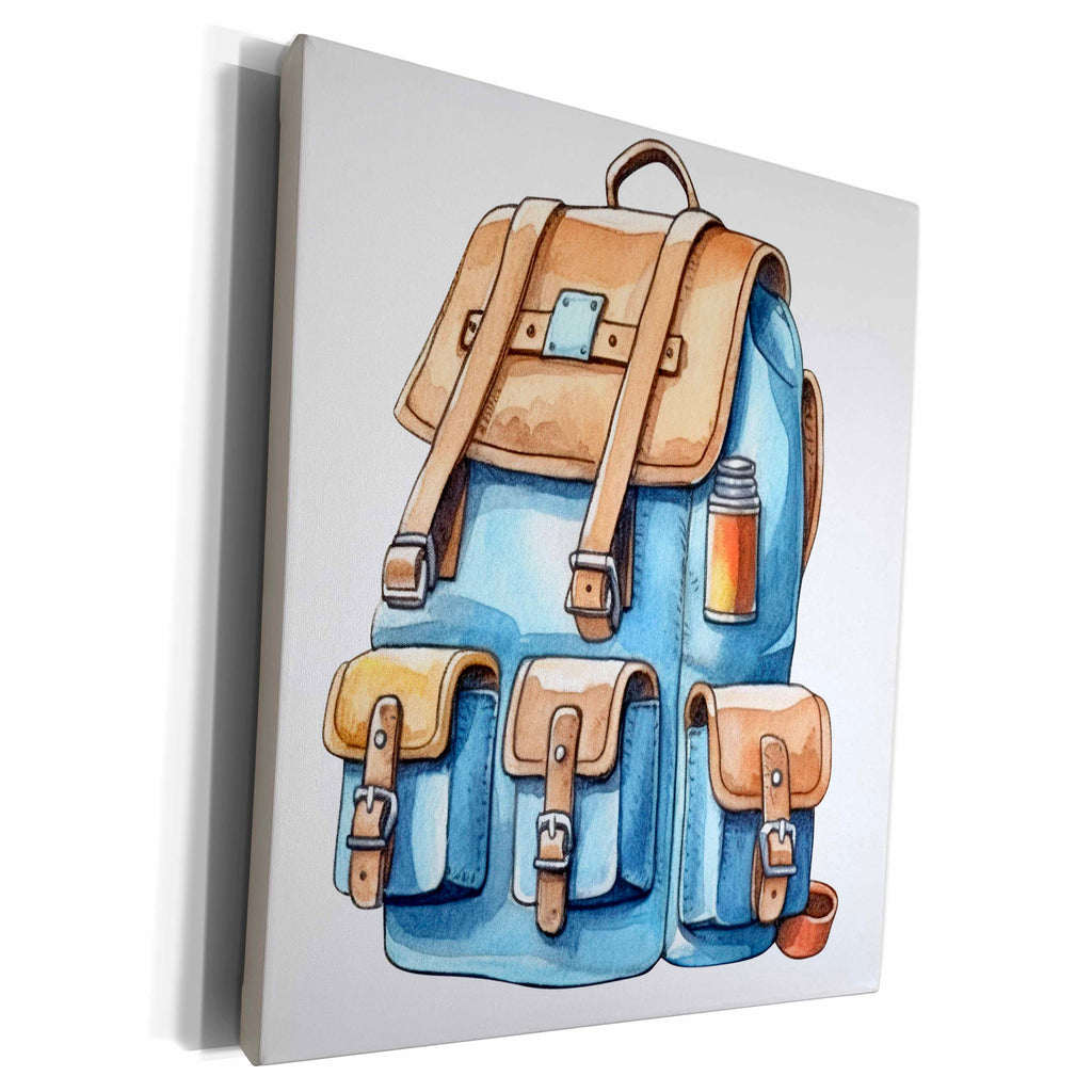 3dRose School Backpack Illustration - Museum Grade Canvas Wrap (cw-383663)