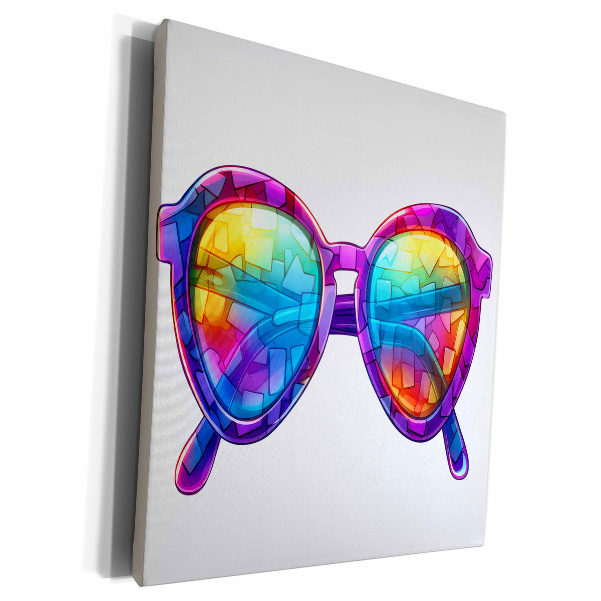 3dRose Cute Psychedelic Sunglasses Illustration - Museum Grade Canvas Wrap (cw-383666)
