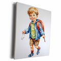 3dRose Back To School Boy Illustration - Museum Grade Canvas Wrap (cw-383677)