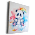 3dRose Cute Panda Bear On A Cloud With A Rainbow Illustration - Museum Grade Canvas Wrap (cw-383679)