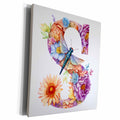3dRose Pretty Pastel Floral Insect Monogram Initial S - Museum Grade Canvas Wrap (cw-383763)