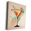 3dRose Mid-century modern lines frame this martini artwork - Museum Grade Canvas Wrap (cw-383946)