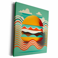 3dRose Geometric accents highlight this mid-century... - Museum Grade Canvas Wrap (cw-383953)