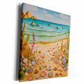 3dRose Seashell Tranquil Beach Background - Museum Grade Canvas Wrap (cw-384182)
