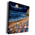 3dRose Seashell Beach Night Scene Background - Museum Grade Canvas Wrap (cw-384183)