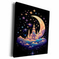 3dRose Moroccan Fantasy Night Casle Background - Museum Grade Canvas Wrap (cw-384191)
