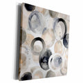3dRose Modern Black, White, and Beige Circles Background - Museum Grade Canvas Wrap (cw-384198)