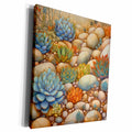 3dRose Cactus and Stones Background - Museum Grade Canvas Wrap (cw-384208)