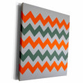 3dRose Chevron Pattern In Grey Light Grey and Orange - Museum Grade Canvas Wrap (cw-384281)