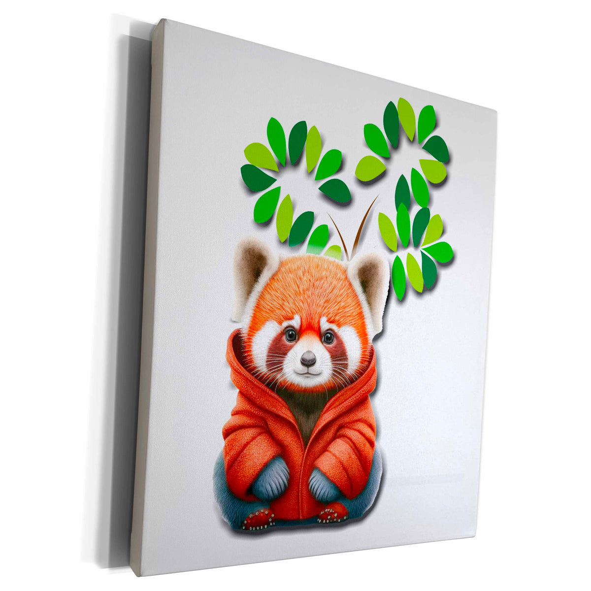 3dRose Adorable Panda with winter coat - Museum Grade Canvas Wrap (cw-384382)