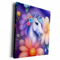 3dRose Beautiful Flowered white Unicorn - Museum Grade Canvas Wrap (cw-384440)