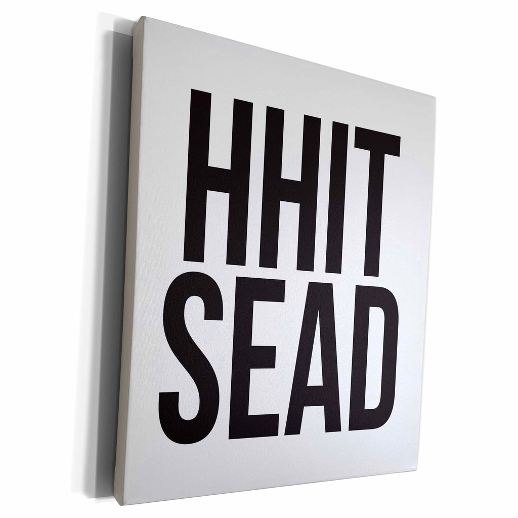 3dRose Word Scramble - HHIT SEAD BW - Museum Grade Canvas Wrap (cw-384512)