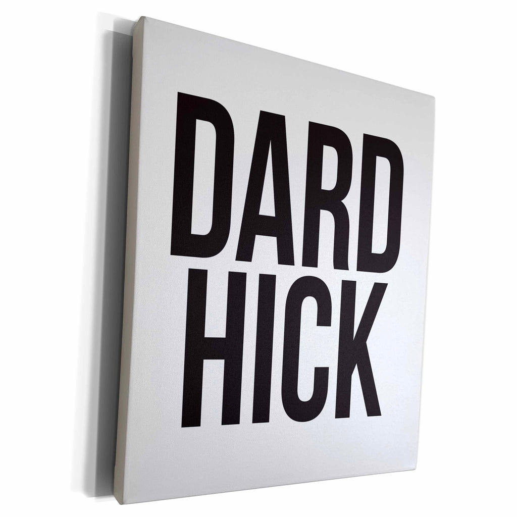 3dRose Word Scramble - DARD HICK BW - Museum Grade Canvas Wrap (cw-384524)