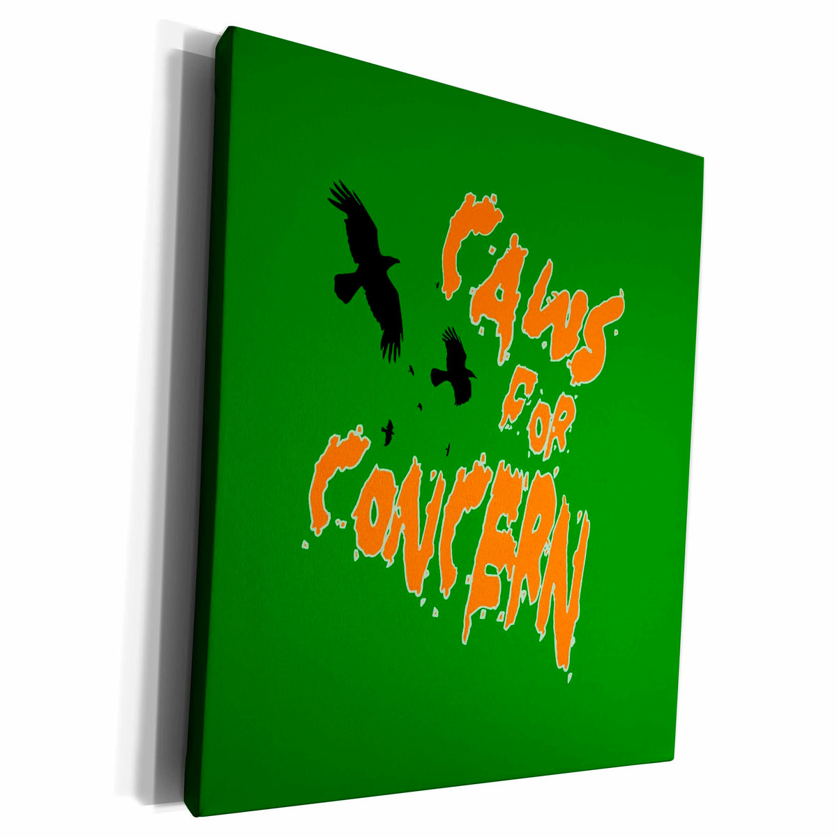 3dRose Halloween Ravens Caws For Concern Fun Pun - Museum Grade Canvas Wrap (cw-384902)