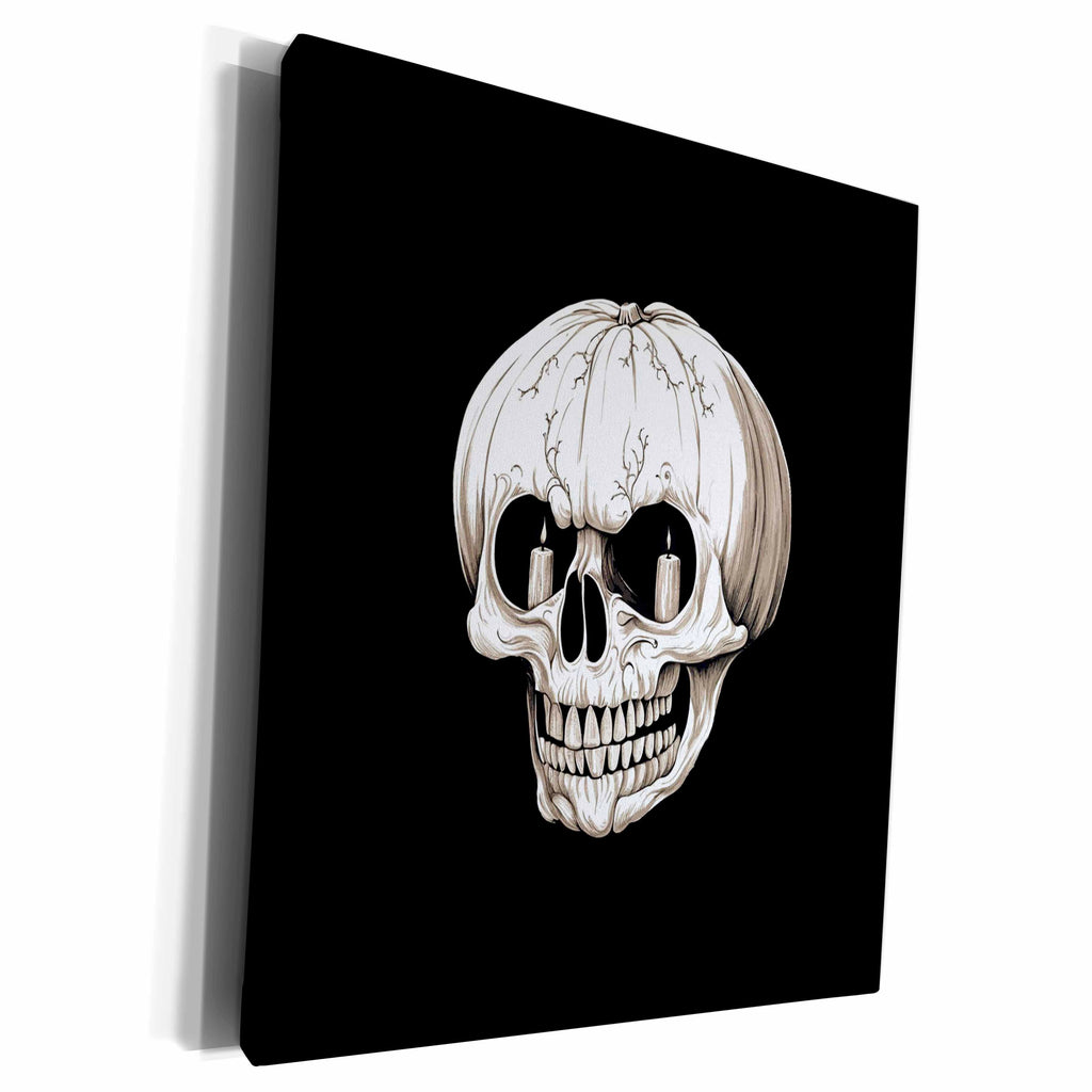 3dRose Jack O Lantern Cranium Halloween Gothic - Museum Grade Canvas Wrap (cw-384903)