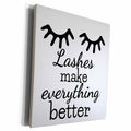 3dRose Text of Lashes make everything Better - Museum Grade Canvas Wrap (cw-384999)