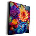3dRose Vibrant abstract floral design - Museum Grade Canvas Wrap (cw-385169)