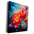 3dRose Vibrant abstract floral design - Museum Grade Canvas Wrap (cw-385171)