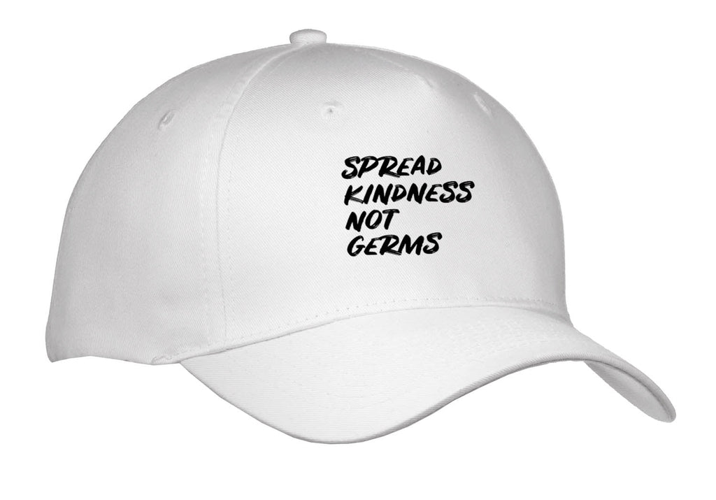 3dRose Spread Kindness not Germs. Black Paint Lettering on White Background. - Caps (Cap_336673)