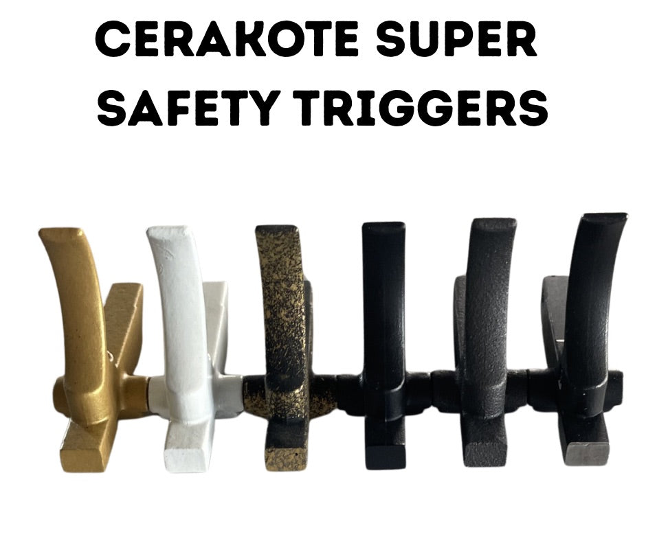 Gold Cerakote Trigger Supply: Hoffman Tactical Super Safety – S7 Tool Steel – Curved Trigger | AR-15 USA Made