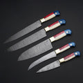 Premium Custom Handmade Damascus Knife Set – Camel Bone & Pakka Wood Handles (8"–13")