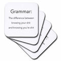 3dRose EvaDane - Funny Quotes - Grammar the difference between knowing your shit and knowing youre shit - Coasters (cst_107347)