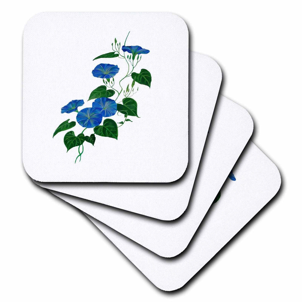 3dRose Victorian Style Morning Glory Wildflower Vine - Coasters (cst-382534)
