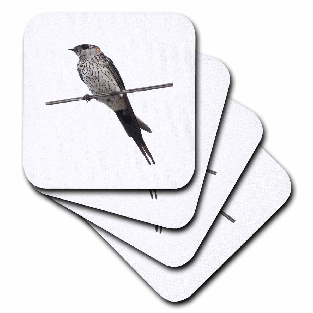 3dRose Bird On A Wire Red-Rumped Swallow Vector Art - Coasters (cst-382536)