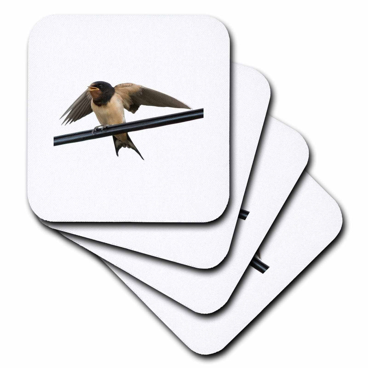 3dRose Swallow On A Wire Wings Outstretched Cut Out - Coasters (cst-382537)
