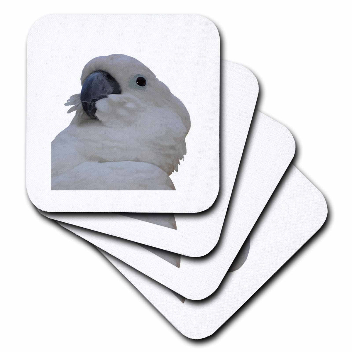 3dRose Blue Eyed Cockatoo Isolated - Coasters (cst-382546)