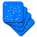 3dRose Flying Free Birds Silhouette in White - Coasters (cst-382554)