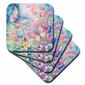 3dRose Pretty Whimsical Butterfly Background - Coasters (cst-382753)