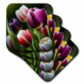 3dRose Anne Marie Baugh - Backgrounds - Pretty Tulips Background - Coasters (cst-382813)